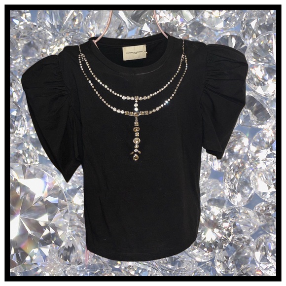 Giuseppe Di Morabito Jewel Puff Sleeve Top